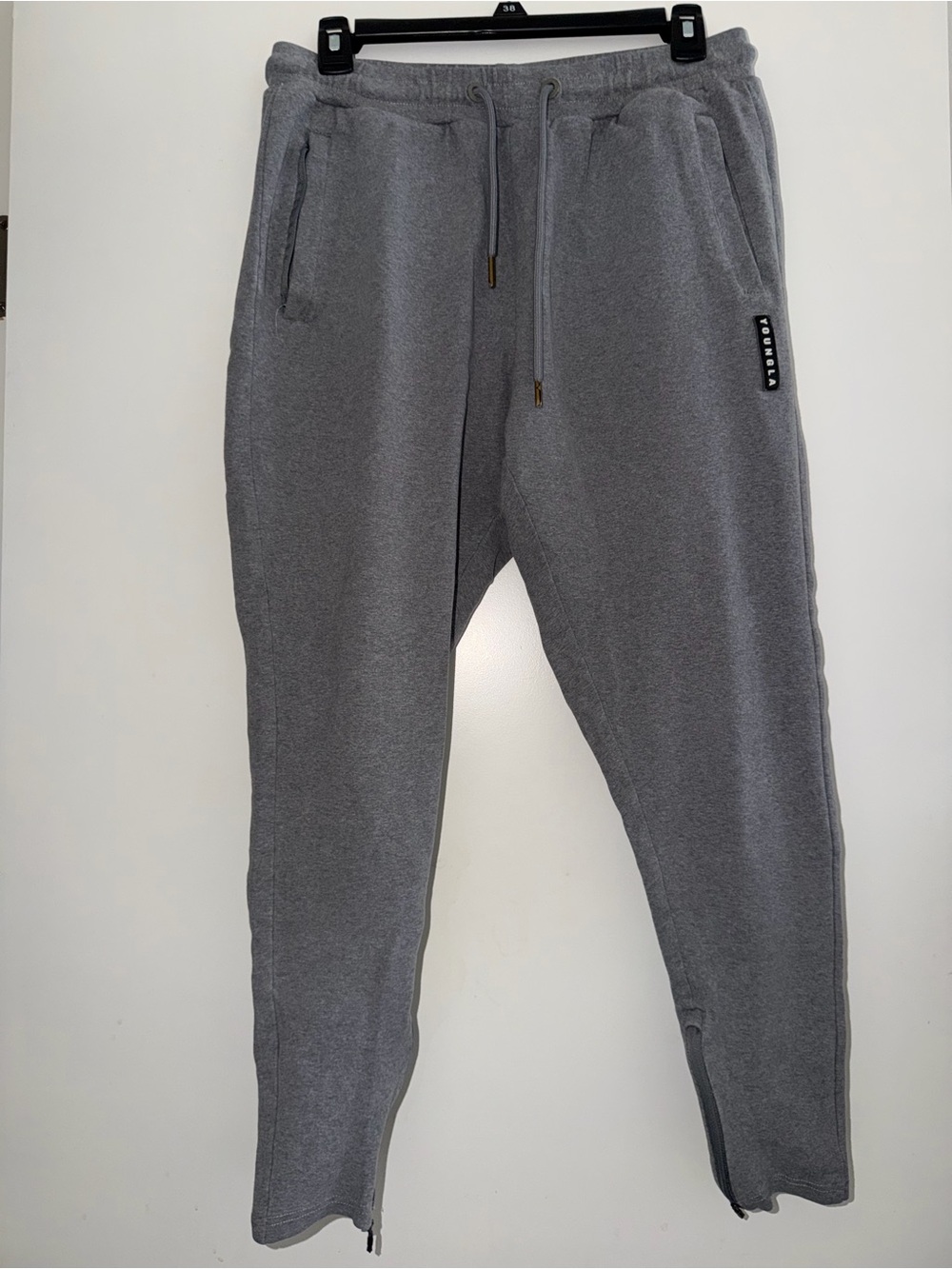 YoungLA mens joggers with ankle zipper XL